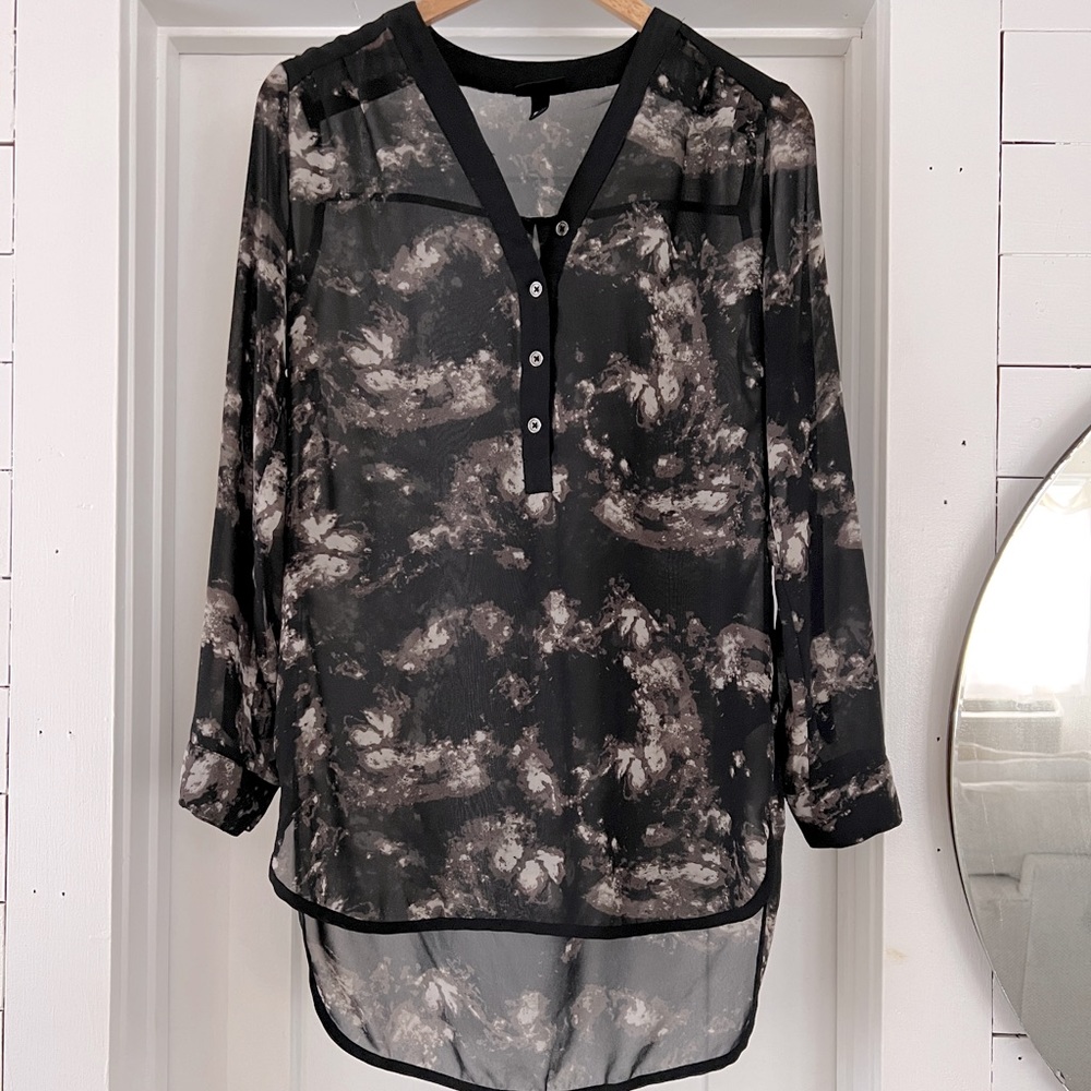 Sheer tunic blouse